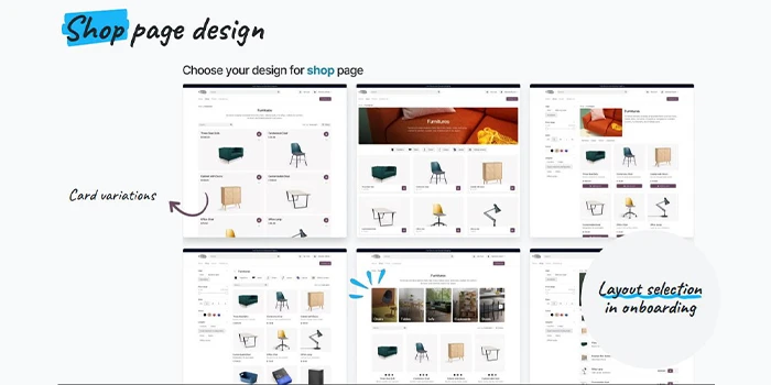Shop page design
