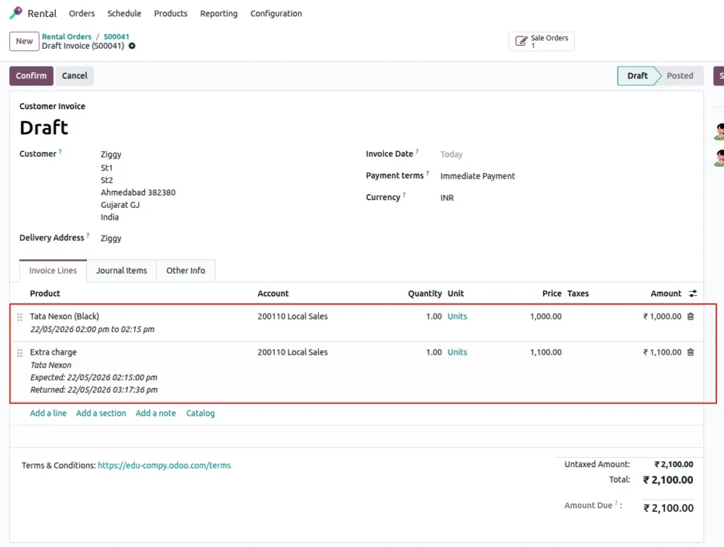 Delivery Orders in rental
