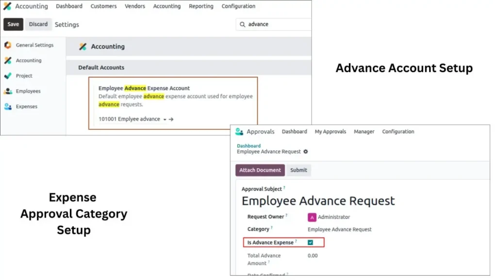 Advance Expense Account Settings