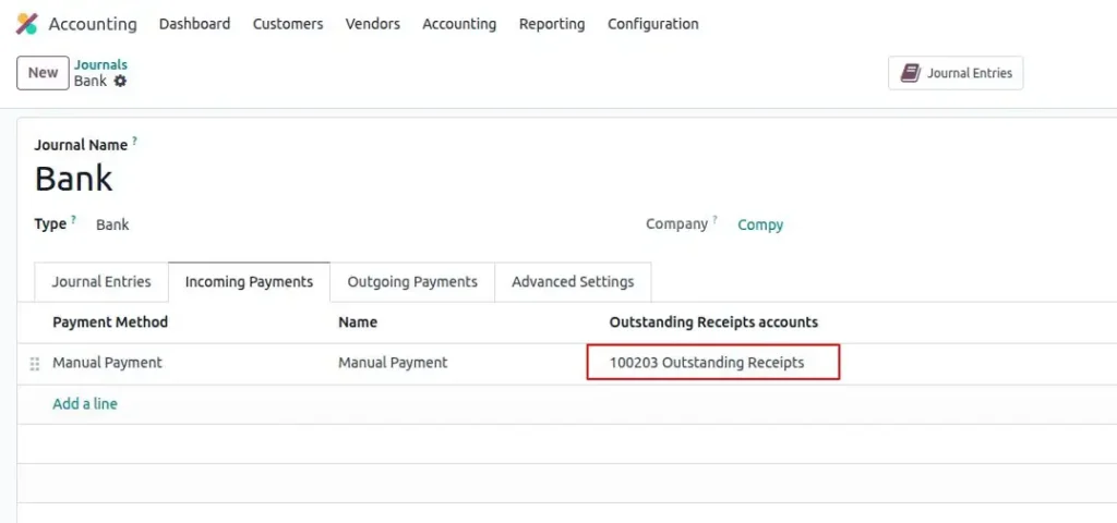 Outstanding Receipt and Payment Account